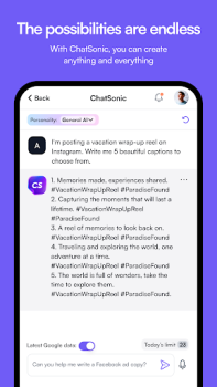 Download ChatSonic: Super ChatGPT App Kerja untuk Android tangkapan layar 7