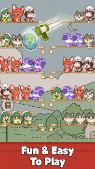 Download Cat Sort Puzzle: Cute Pet Game Permainan kasual untuk Android tangkapan layar 2