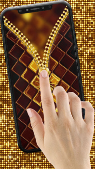 Download Gold Zipper Screen Lock Personalisasi untuk Android tangkapan layar 3