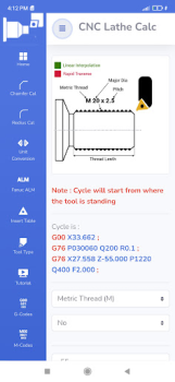 Download CNC Lathe Calc Kerja untuk Android tangkapan layar 4