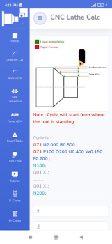 Download CNC Lathe Calc Kerja untuk Android tangkapan layar 5