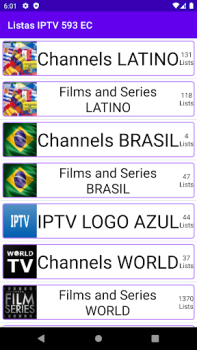 Download Listas IPTV 593 EC Hiburan untuk Android tangkapan layar 3