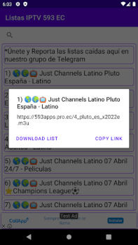 Download Listas IPTV 593 EC Hiburan untuk Android tangkapan layar 5