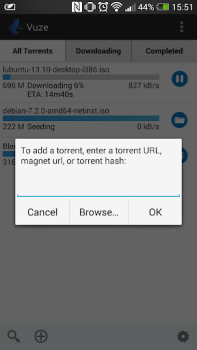 Download Vuze Torrent Downloader Pemutar & Editor Video untuk Android tangkapan layar 3