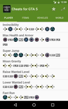 Download Cheat Codes for GTA5 Hiburan untuk Android tangkapan layar 7