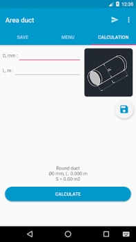 Download Area duct HVAC Alat untuk Android tangkapan layar 2