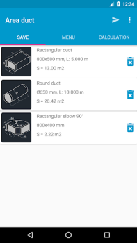 Download Area duct HVAC Alat untuk Android tangkapan layar 3
