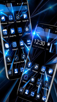 Download Черная голубая тема будущего Personalisasi untuk Android tangkapan layar 3