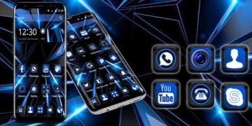 Download Черная голубая тема будущего Personalisasi untuk Android tangkapan layar 4