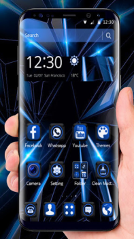 Download Черная голубая тема будущего Personalisasi untuk Android tangkapan layar 5
