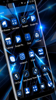 Download Черная голубая тема будущего Personalisasi untuk Android tangkapan layar 6