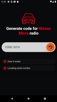 Download Nissan Radio Code Generator Mobil dan kendaraan untuk Android tangkapan layar 4
