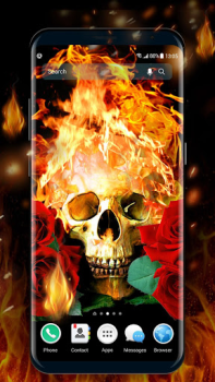 Download Красивые Пылающий череп живые обои Personalisasi untuk Android tangkapan layar 3