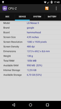 Download CPU-Z Alat untuk Android tangkapan layar 2