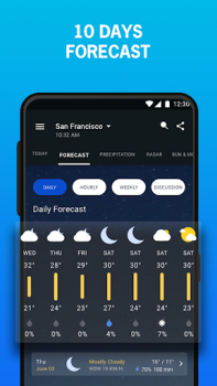 Download 1Weather Forecasts & Radar Cuaca untuk Android tangkapan layar 5