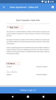 Download Zoho Sign - Fill & eSign docs Kerja untuk Android tangkapan layar 4