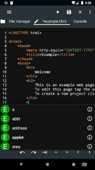 Download WebCode - html, css, js ide Kerja untuk Android tangkapan layar 2