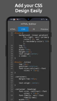 Download HTML Editor - HTML, CSS & JS Kerja untuk Android tangkapan layar 3