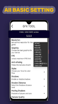 Download GFX tool for pubg new state Alat untuk Android tangkapan layar 3
